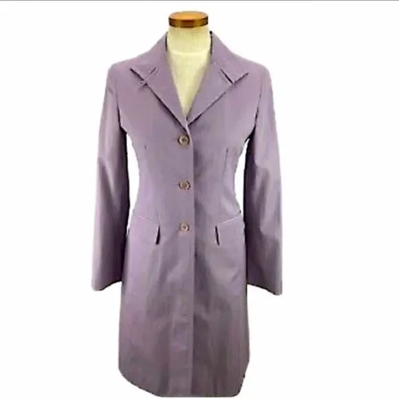 BCBGMAXAZRIA Lavender Button-Up Trench - Picture 3 of 3